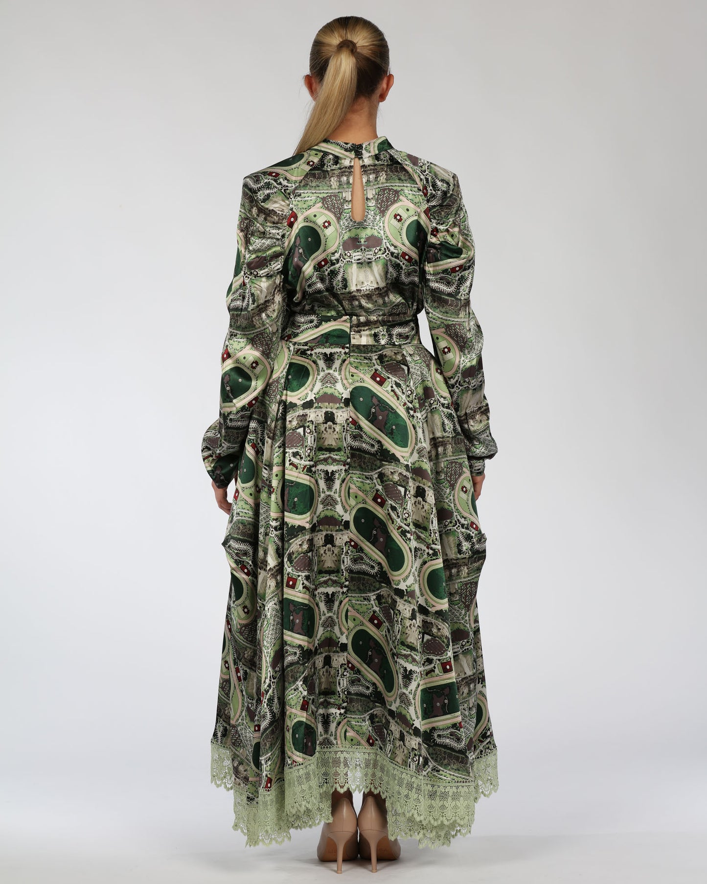 Sophisticated Silk Set - Blouse & A-Line Skirt