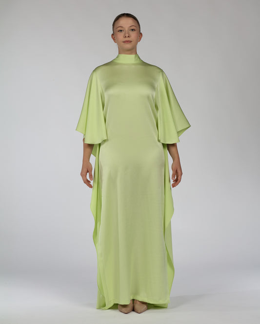 Silk Cascade Dress – Light Green (Limited Edition)