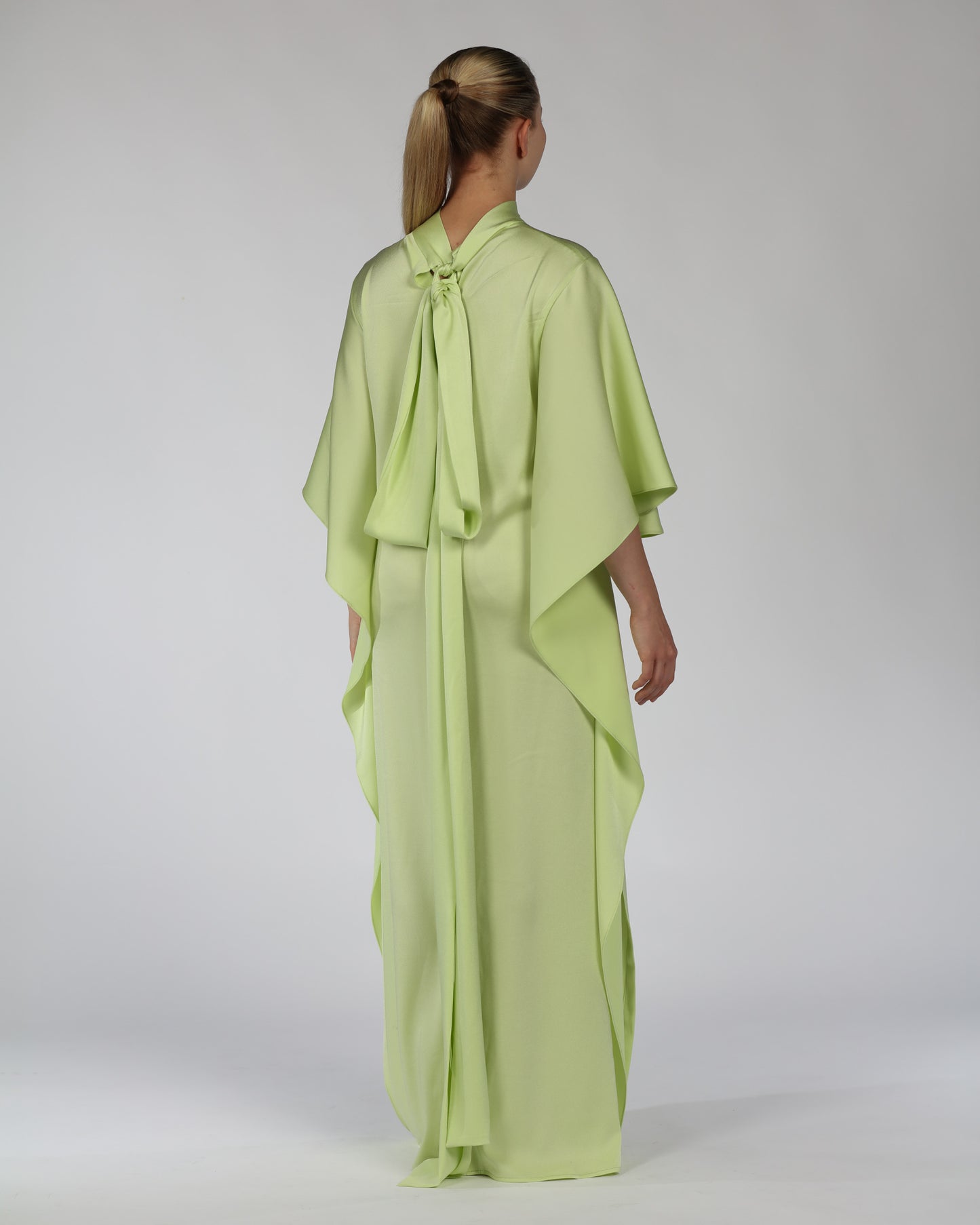 Silk Cascade Dress – Light Green (Limited Edition)