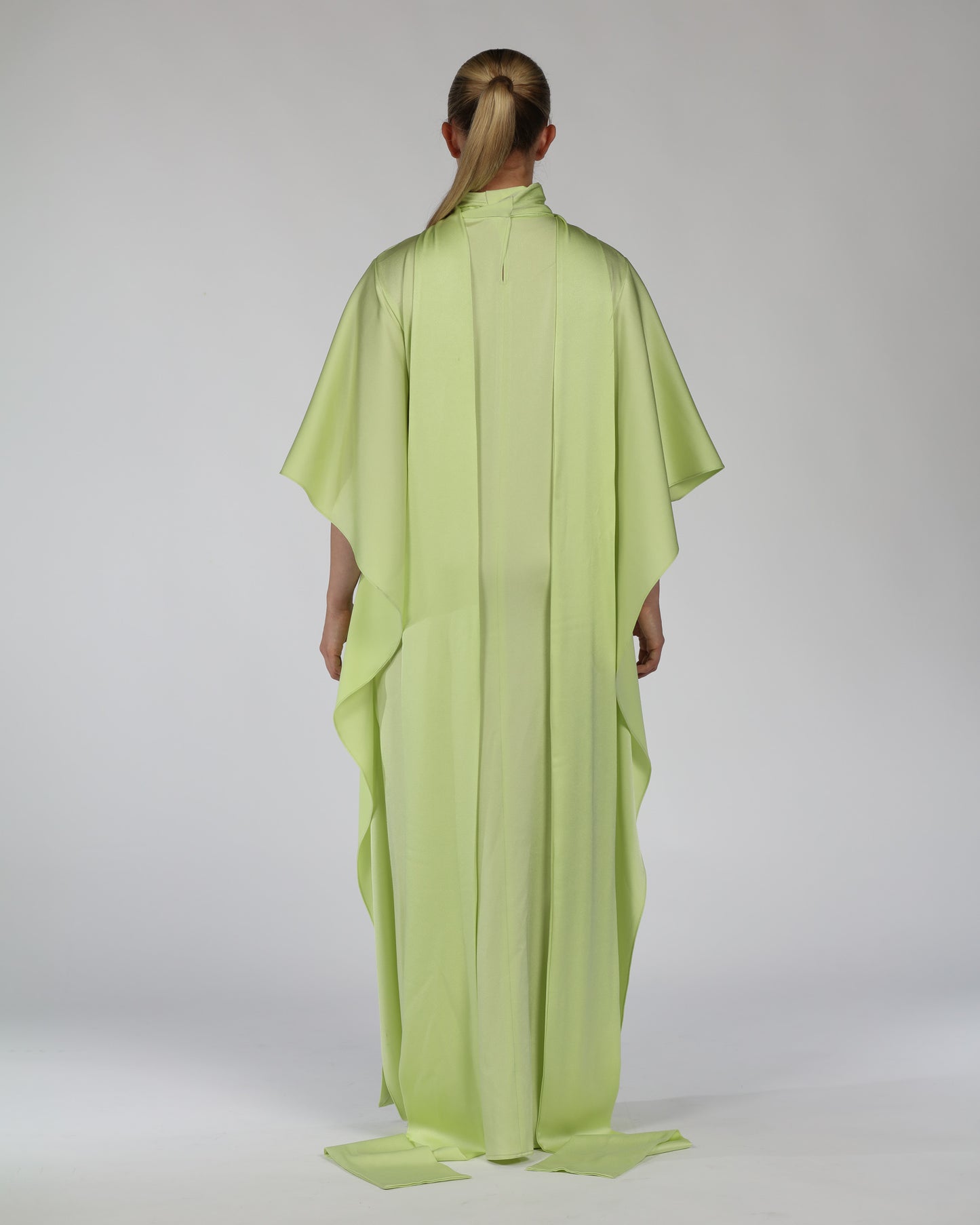 Silk Cascade Dress – Light Green (Limited Edition)