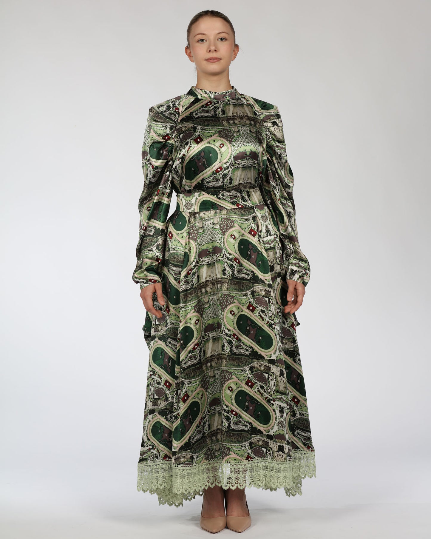 Sophisticated Silk Set - Blouse & A-Line Skirt