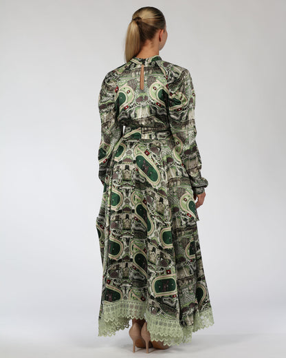 Sophisticated Silk Set - Blouse & A-Line Skirt