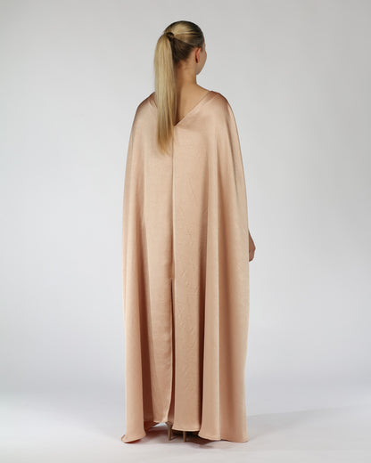 Satin Kaftan Dress – Nude