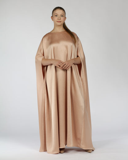 Satin Kaftan Dress – Nude