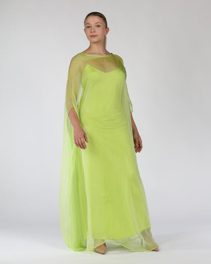 Silk Kaftan Maxi Dress – Lime Green