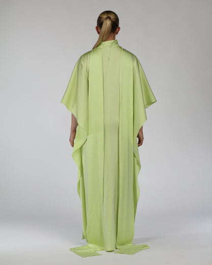 Silk Cascade Dress – Light Green (Limited Edition)