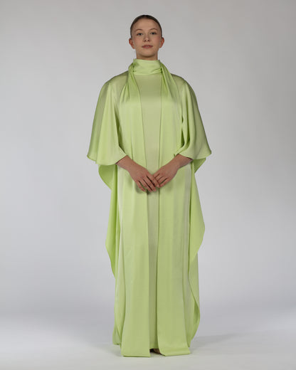 Silk Cascade Dress – Light Green (Limited Edition)