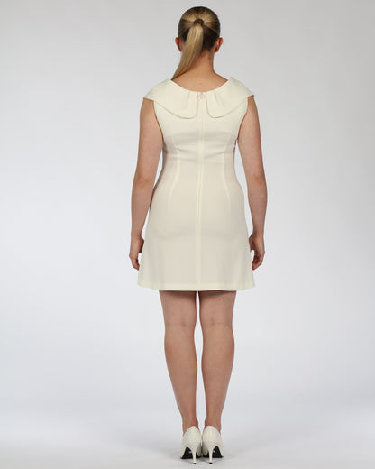 Off-Shoulder Mini Dress – White Collar Detail
